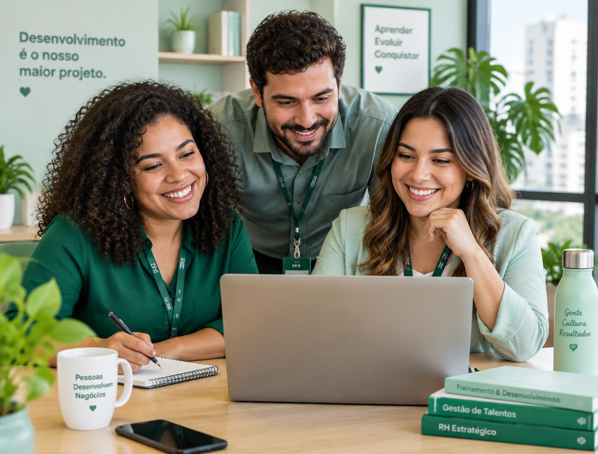 Equipe de RH acompanhando o progresso dos colaboradores